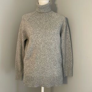 Michael Kors grey turtleneck sweater with silver button embellishments